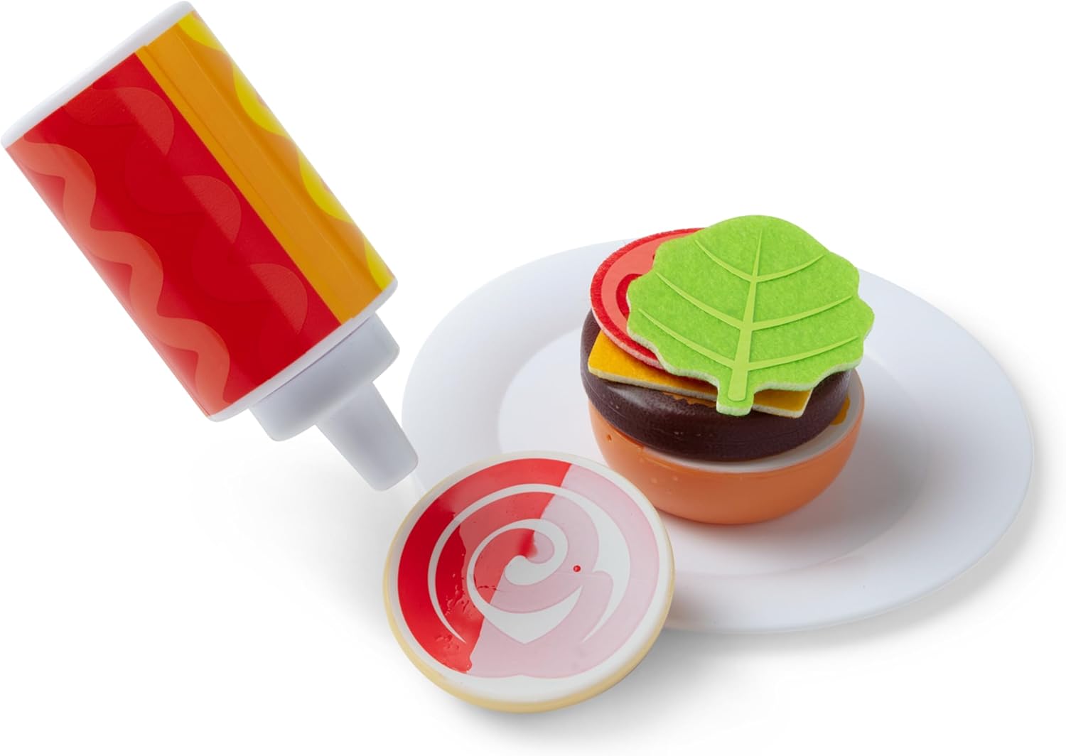 Detalle 2 de Melissa & Doug Water Wow – Grill et Friteuse 27 pièces, jeu de cuisine en bois à aliments changeant de couleur