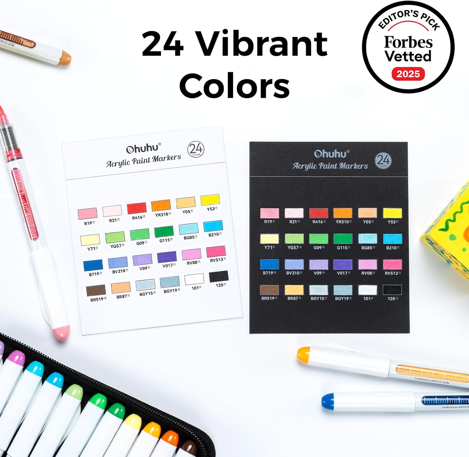 Thumbnail 1 de Ohuhu Acrylic Paint Pens 24 colours — acrylic markers 🎨