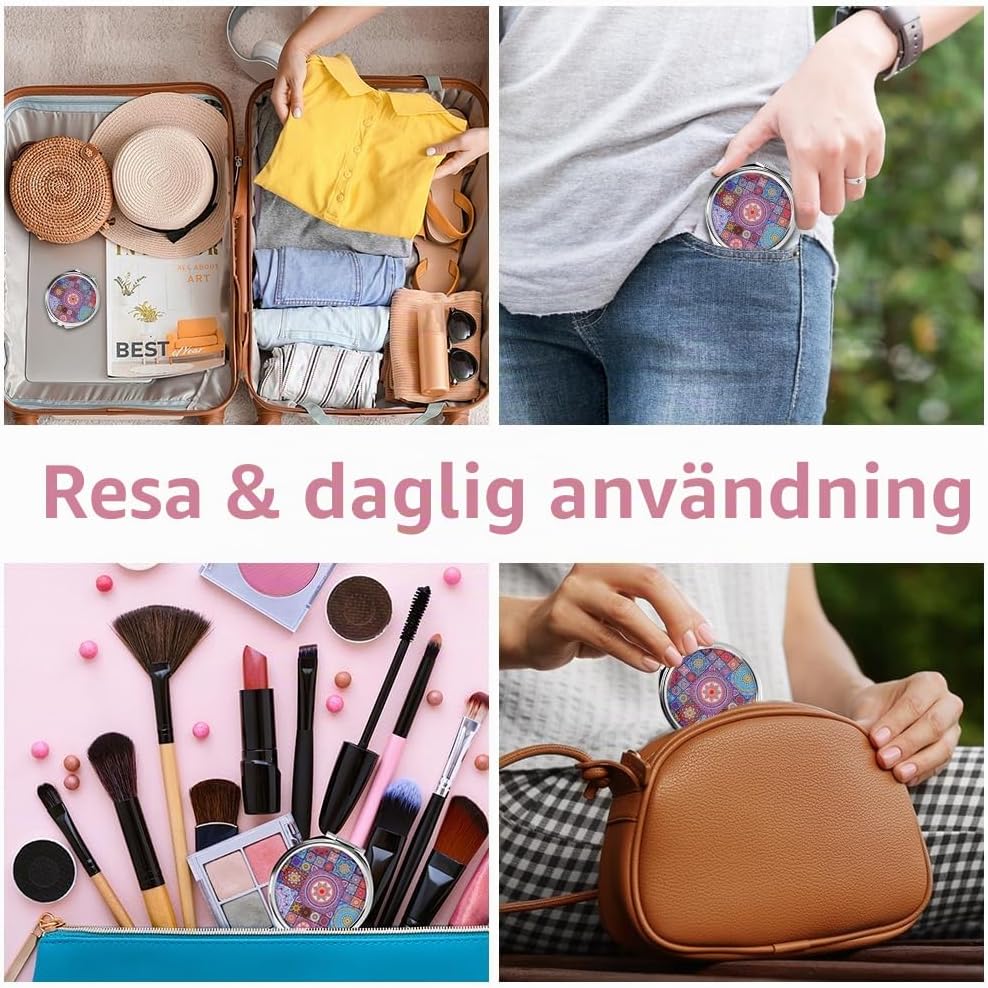 Thumbnail 6 de ACWOO tablettask med 3 fack, spegel och metallhölje