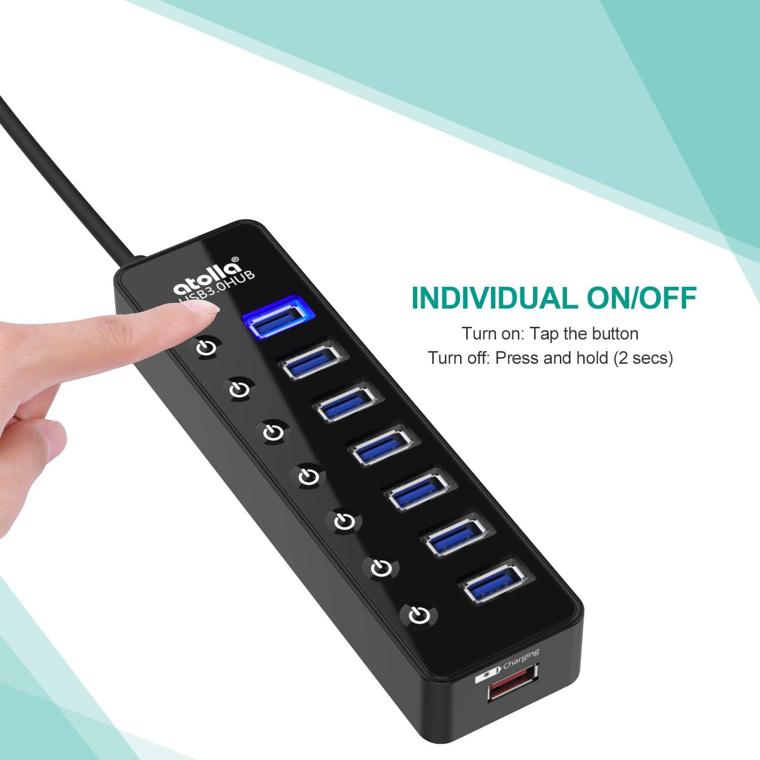 Thumbnail 4 de atolla Powered USB 3.0 Hub 7‑port with 20W power adapter 📱