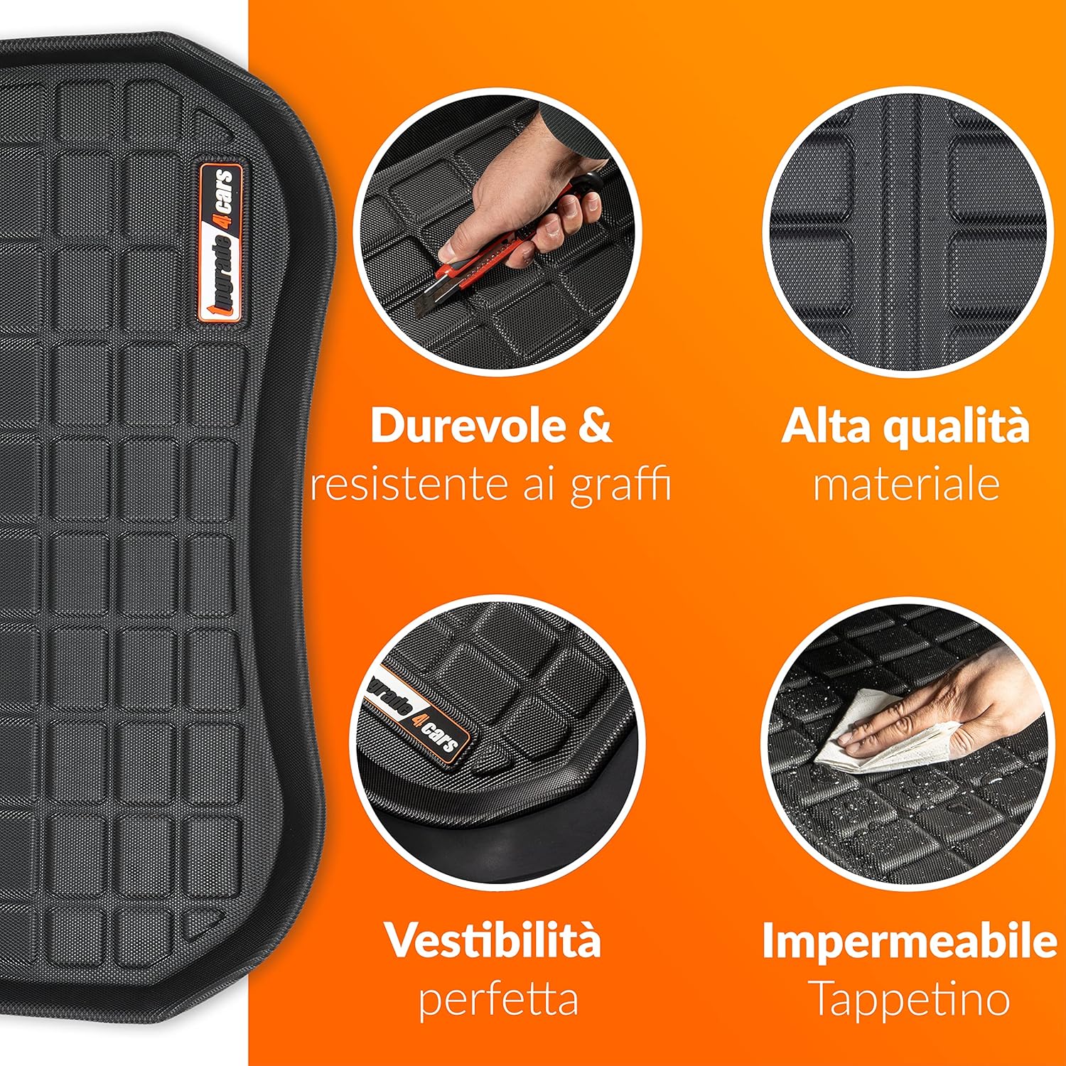 Thumbnail 1 de Upgrade4cars tappetino per bagagliaio anteriore compatibile con Tesla Model 3 (75 x 40 cm)