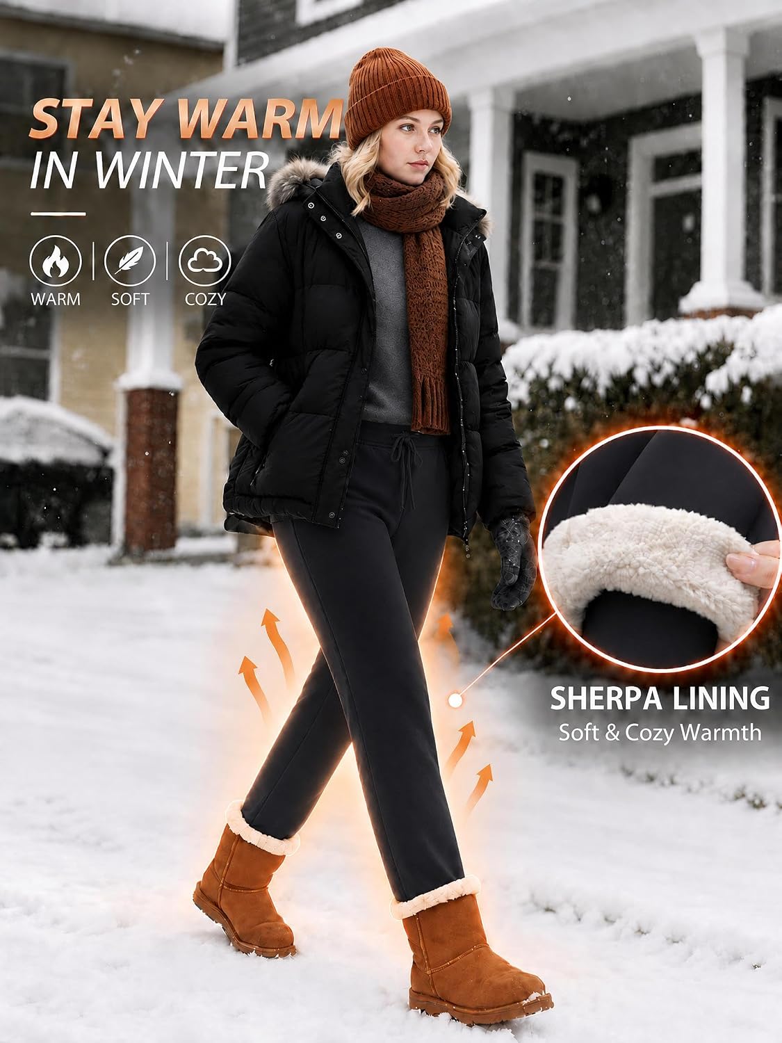 Thumbnail 5 de TACVASEN Women's Fleece-Lined Sweatpants with Sherpa Lining and Pockets