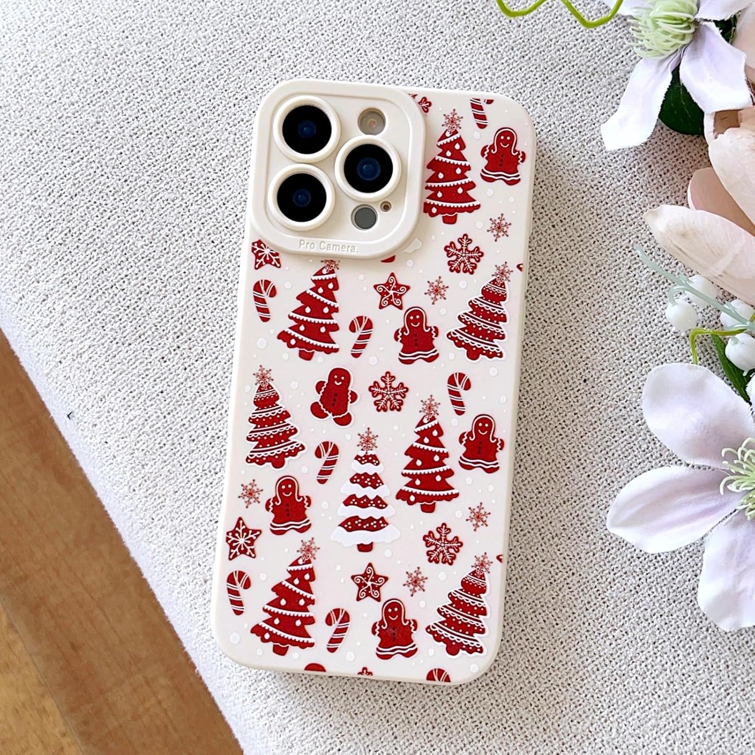Detalle de ILFINDYOU Gingerbread Man iPhone 16 Pro Max Case, TPU Holiday Design
