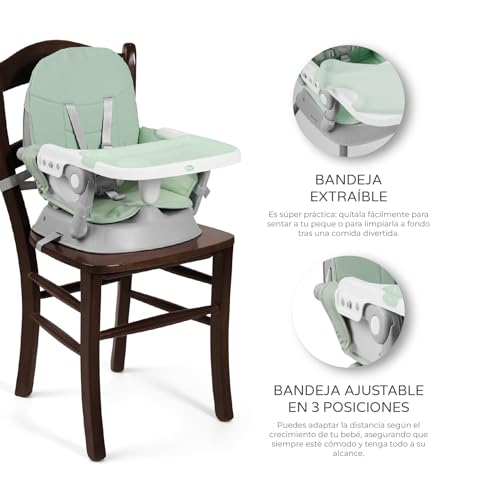 Thumbnail 3 de MS - Trona para bebé BELLY Y SPOON 3 en 1: trona, alzador y silla plegable (color SPOON VERDE)