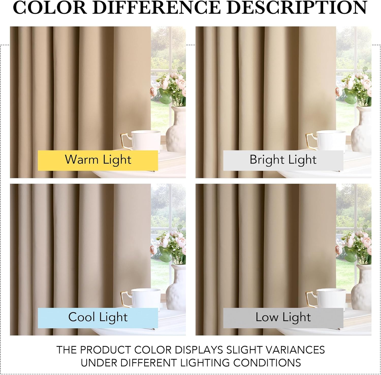 Thumbnail 3 de PONY DANCE Beige Eyelet Curtain – Thermal Insulated 1-Panel 52" x 63" (Biscotti Beige)