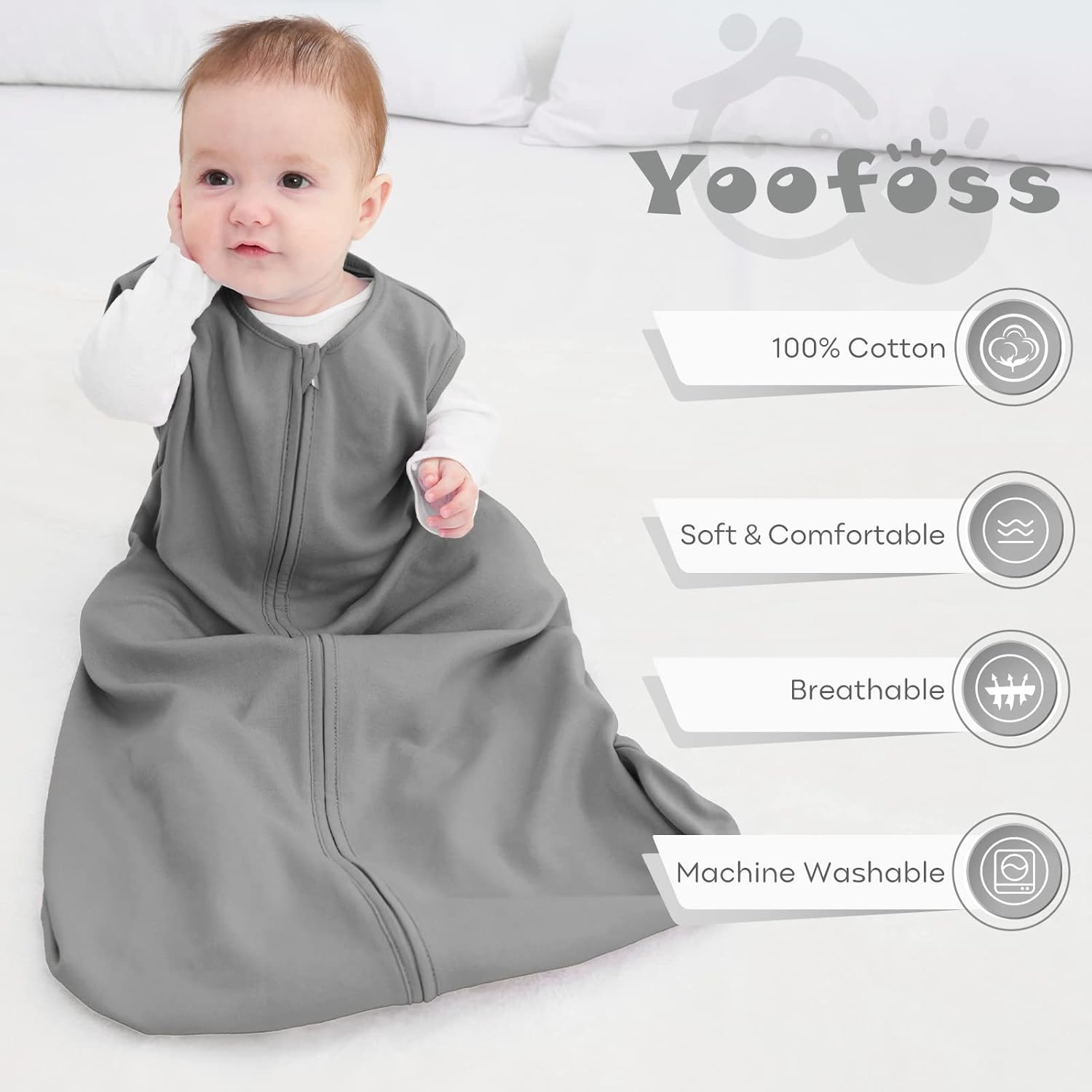 Thumbnail 2 de Yoofoss Baby Sleeping Bag 0.5 Tog – 18-24 Months (3 Pack) in 100% Organic Cotton