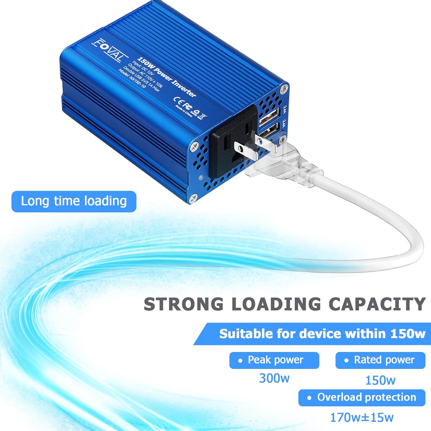 Thumbnail 2 de FOVAL 150W Power Inverter 12V to 110V 🔌