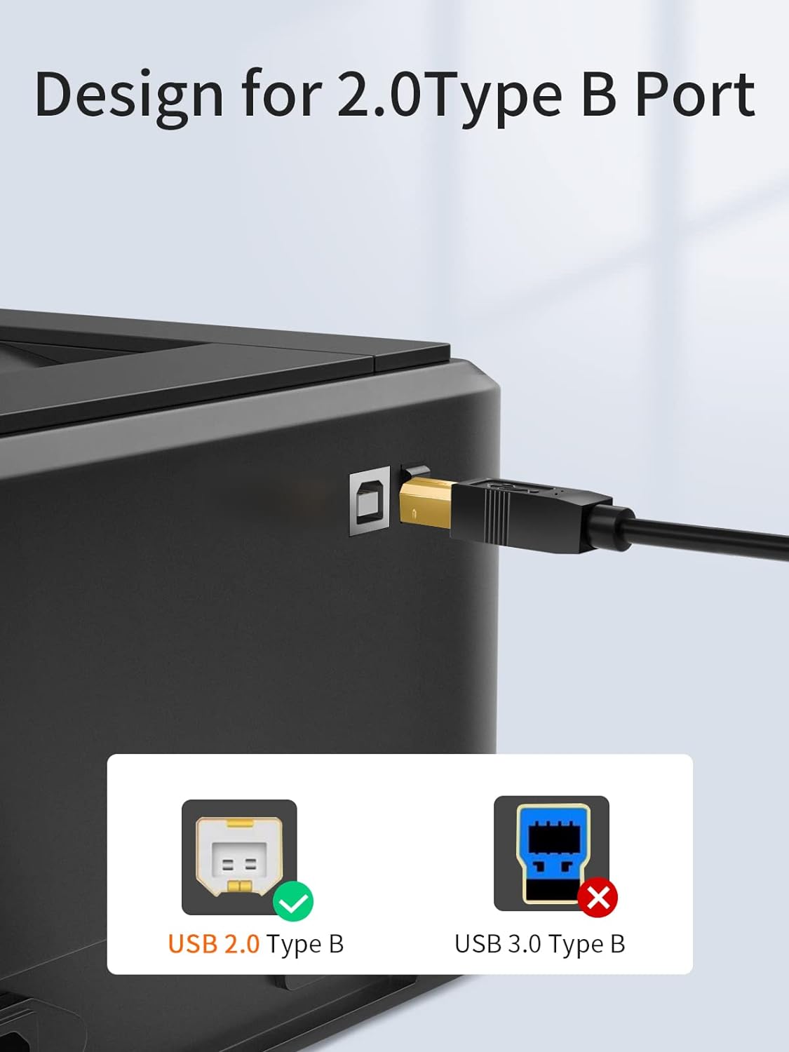 Detalle 2 de CableCreation USB B to USB C 2M