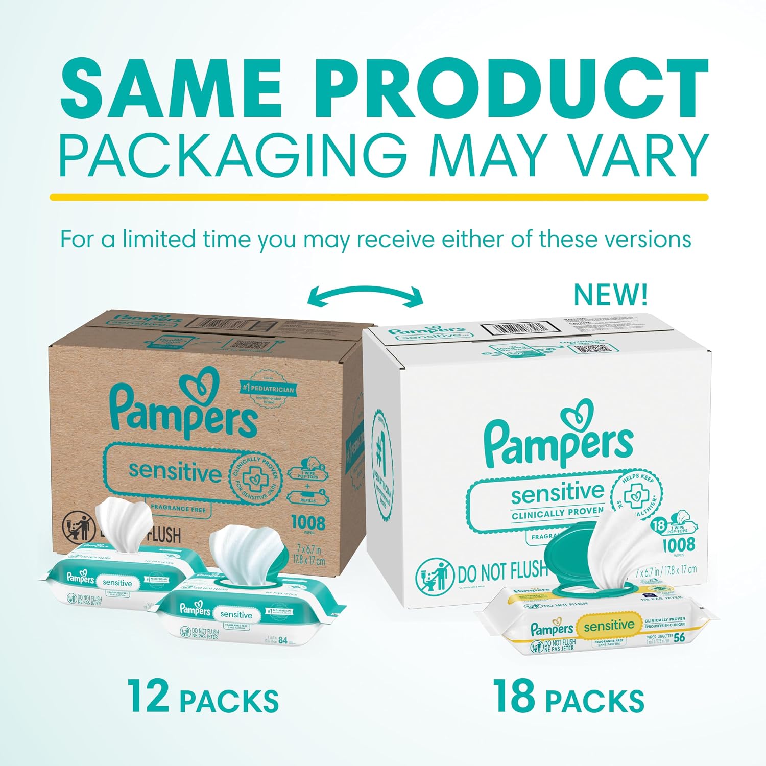 Thumbnail 1 de Pampers Sensitive Baby Wipes 1008 Pack