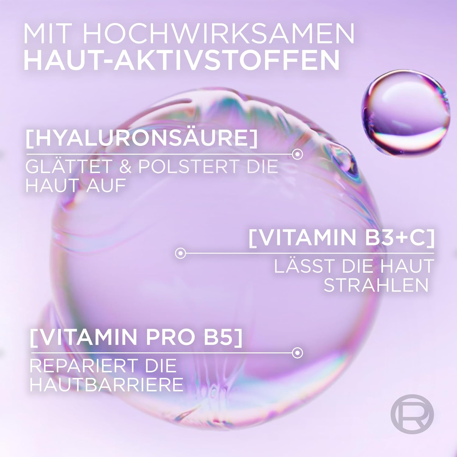 Detalle 2 de L’Oréal Paris Glass Skin Feuchtigkeits-Fluid mit Hyaluronsäure – Revitalift Filler, 70 ml