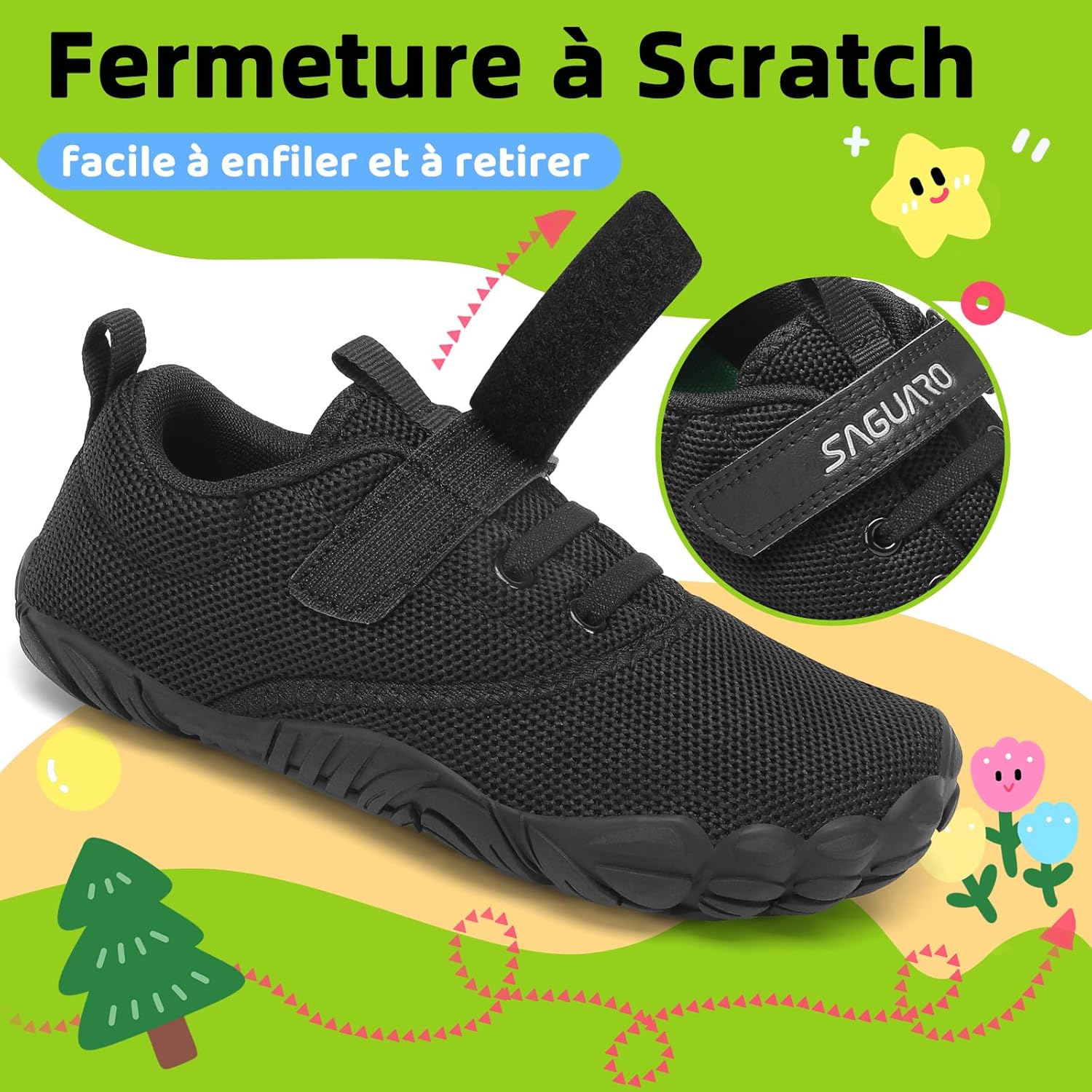 Thumbnail 3 de SAGUARO Enfants Chaussures Minimalistes Antidérapantes et Légères Barefoot Shoes, Tailles 24-36