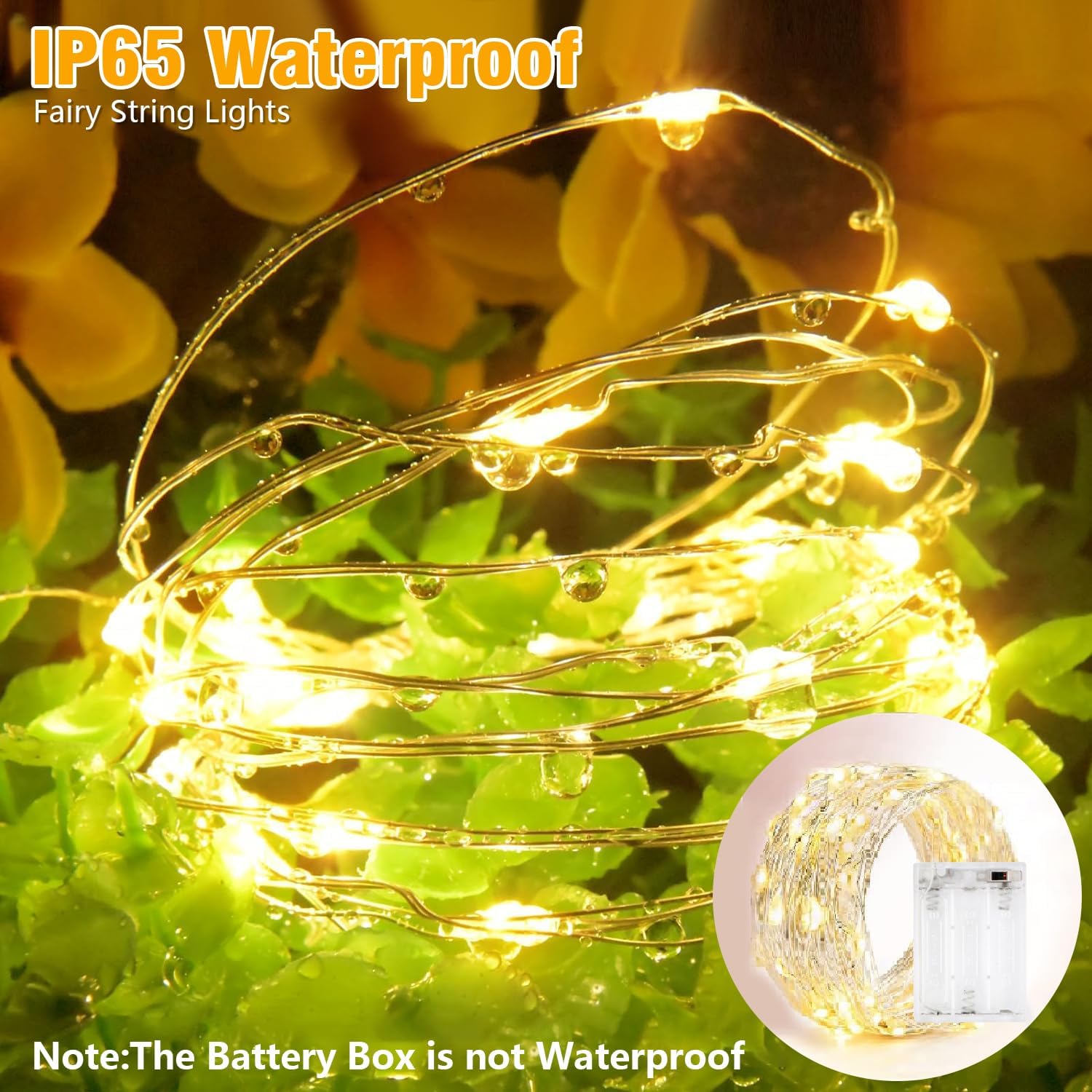 Detalle 2 de Tasodin xyx070801 LED Fairy Lights, 16.4 ft, Warm White, Waterproof