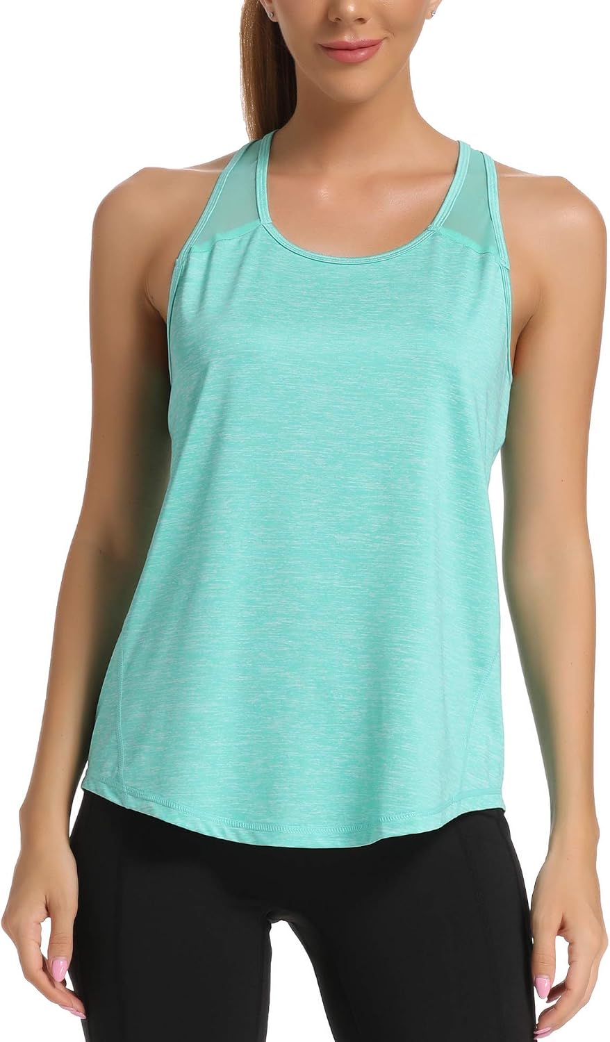 Detalle 2 de Dawnrole Damen Sport Tank Top – Ärmelloses Leichtes Fitness-Top für Yoga & Training
