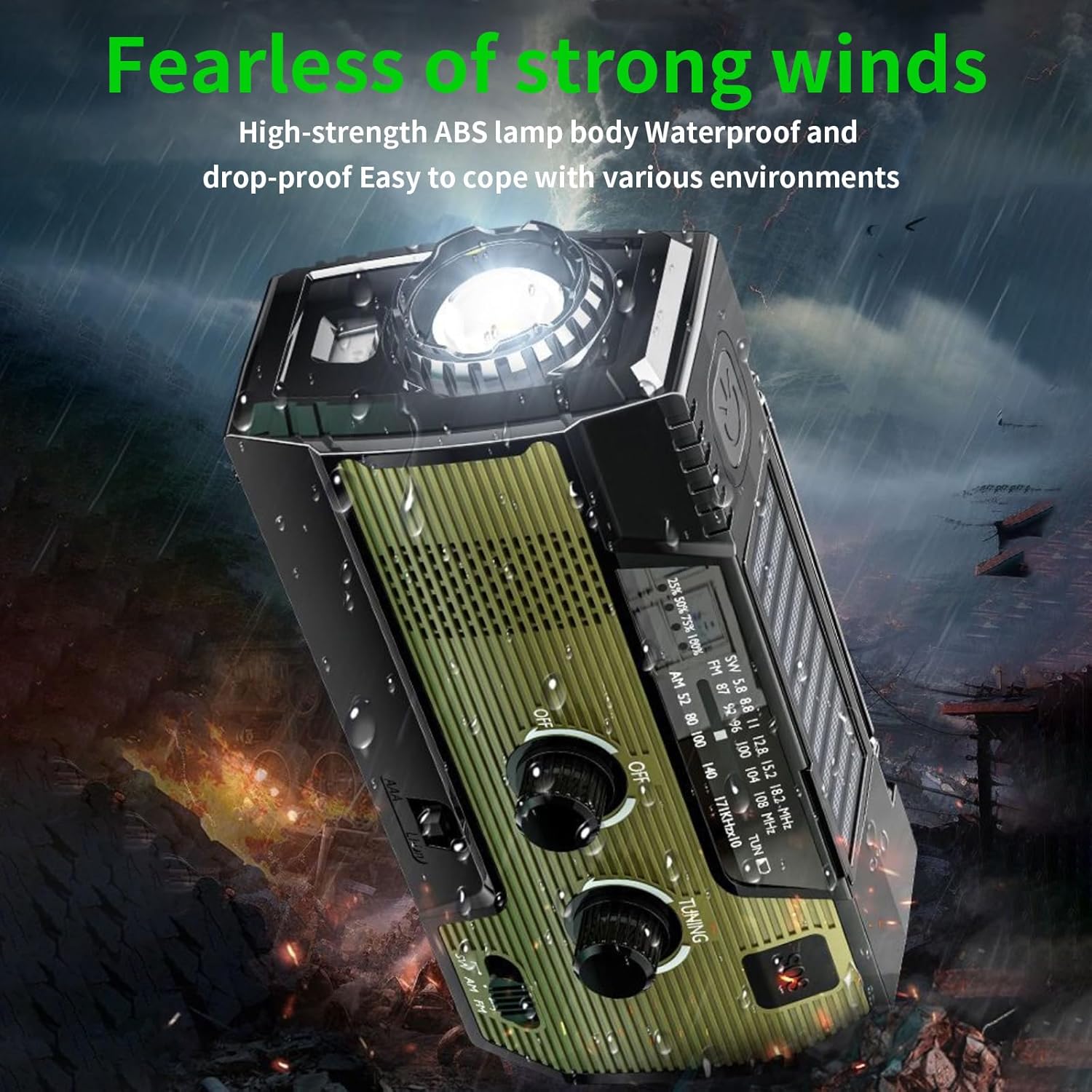 Thumbnail 3 de SOLARBABY Wind Up Solar Radio 4000 mAh 🔊