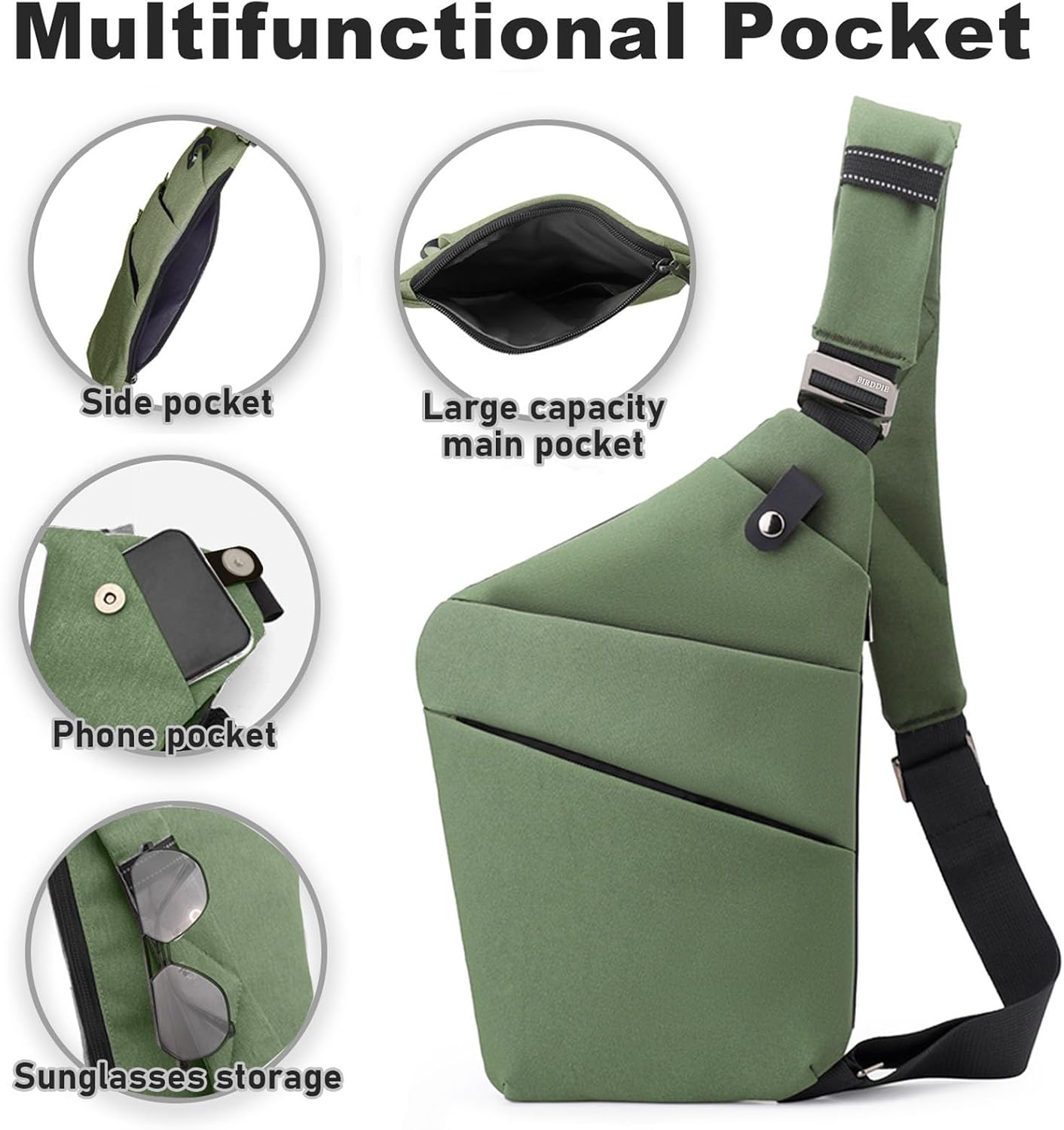 Thumbnail 2 de BIRDDIE Anti Theft Travel Bag: One-Shoulder Large Capacity Cross-Body Bag