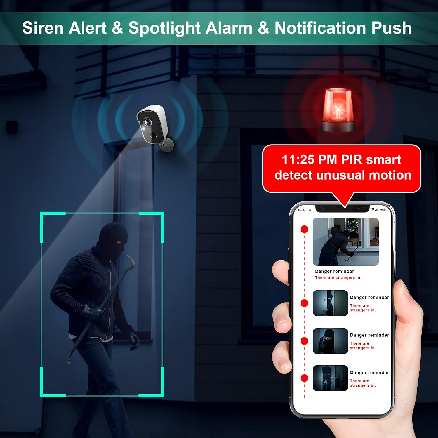 Detalle 1 de Wireless Outdoor Security Camera, Battery-Powered