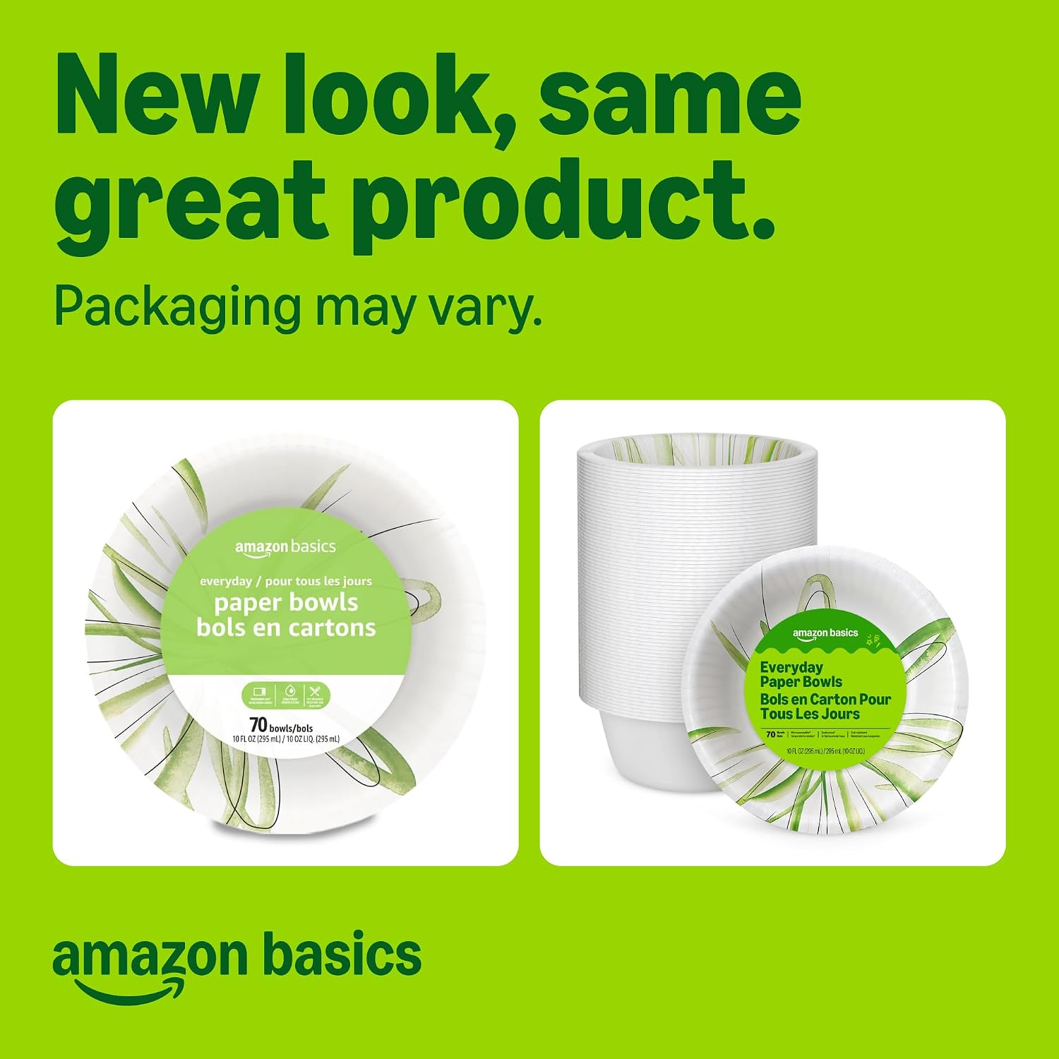 Thumbnail 1 de Amazon Basics Everyday 10 Oz Paper Bowls, 70 Count, White