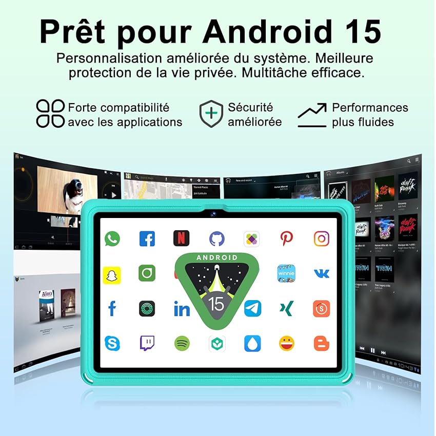 Detalle de Dghrti Tablette 11 pouces Android 15, 8000 mAh ⚙