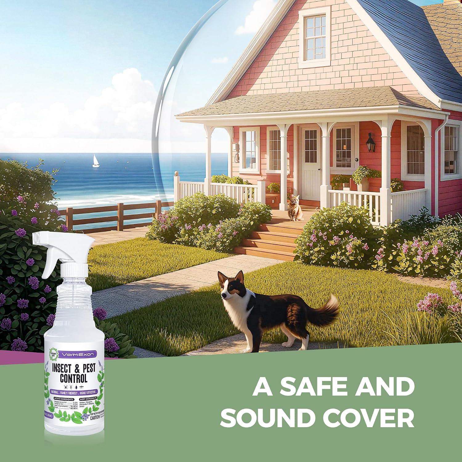 Detalle de VermExon Peppermint Oil Insect & Pest Control Spray, 16 oz Plant-Based Formula