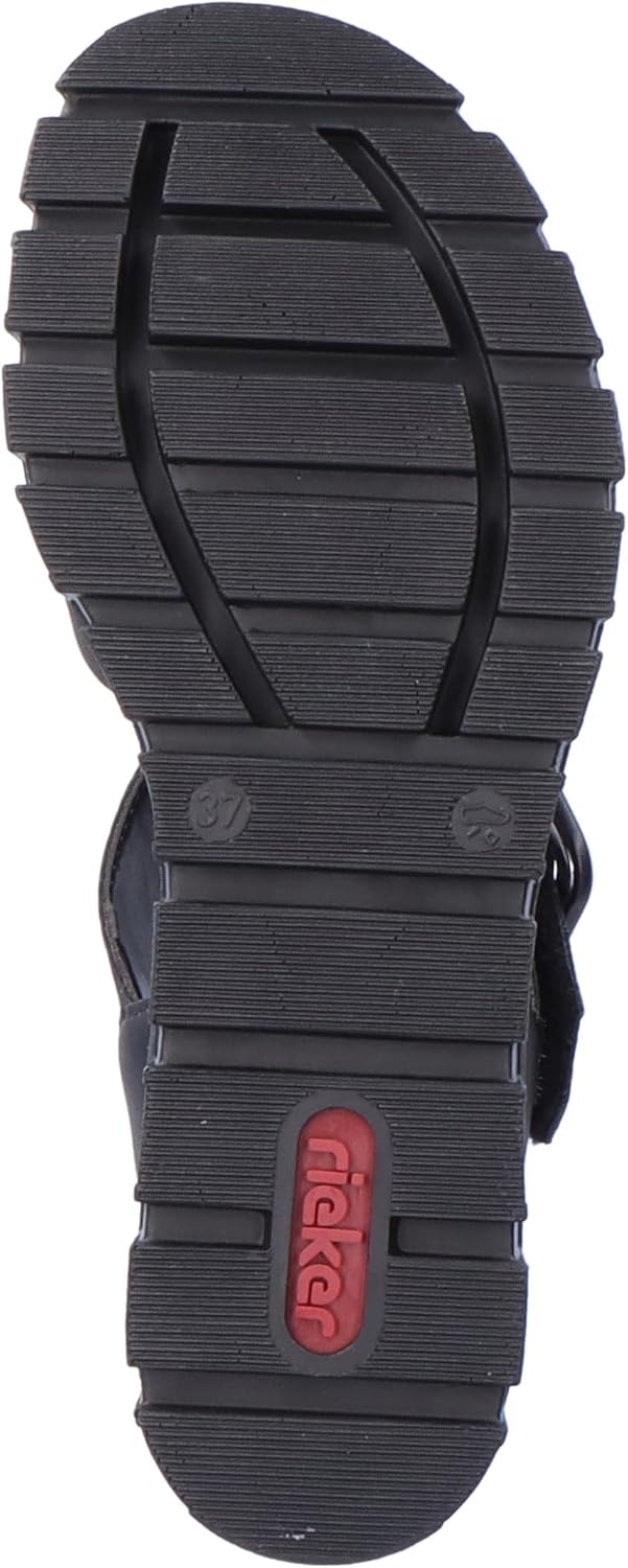 Detalle 2 de Rieker Damen 68050 Sandale – Bequeme Keilabsatz-Sandale aus Synthetik (Mittlere Weite)