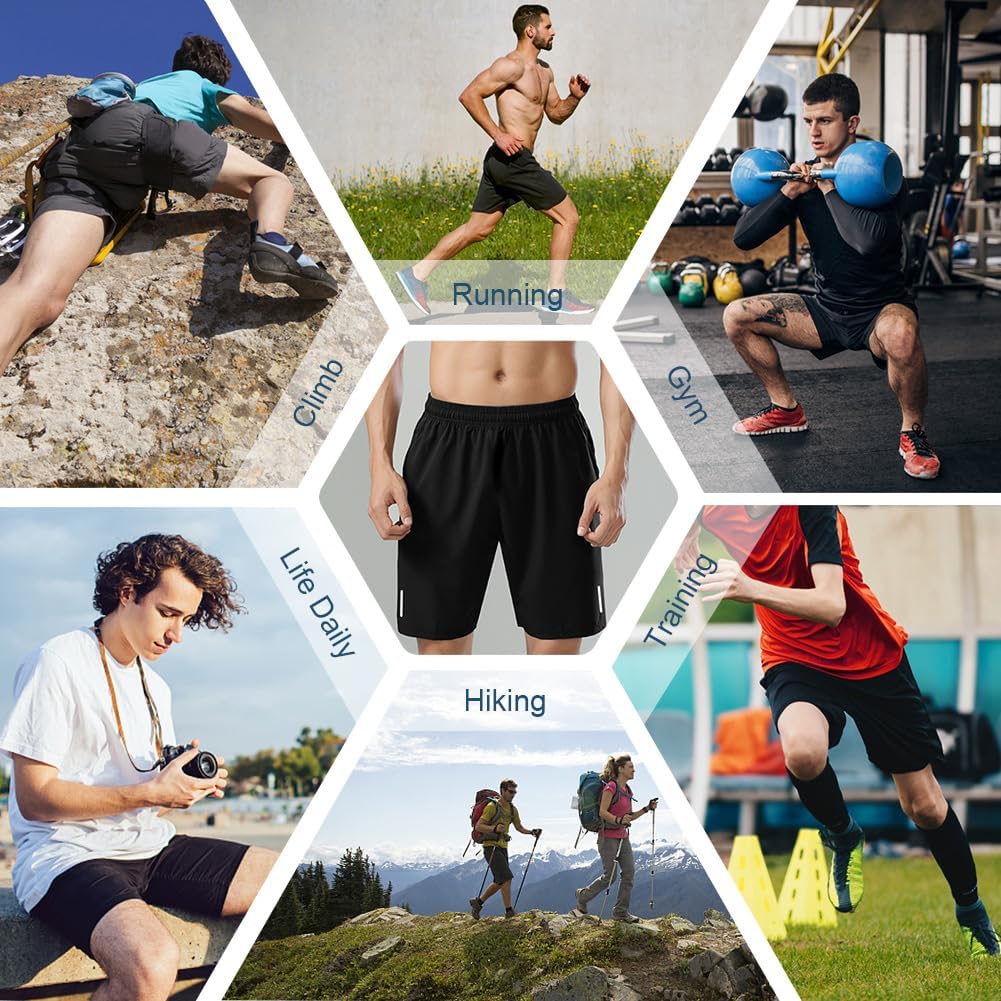 Thumbnail 1 de AUYAO Men's Running Shorts with Quick Dry Fabric and Zipper Pockets