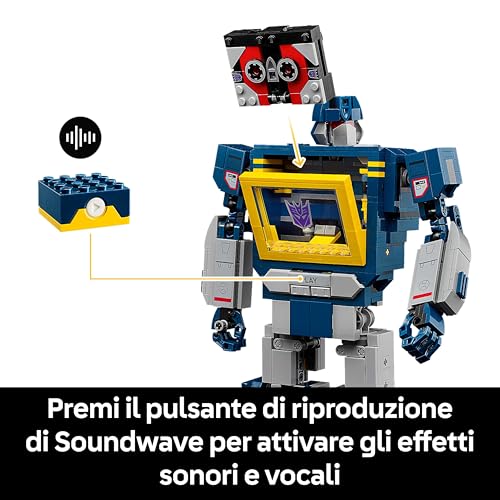 Detalle de LEGO Icons Transformers: Soundwave 10358 — Kit di modellismo da esposizione per adulti