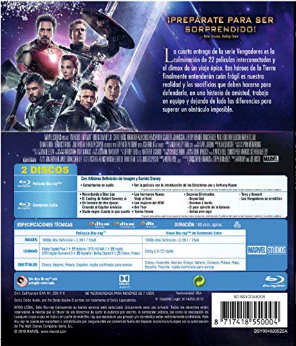 Detalle 2 de Divisa HV Vengadores Endgame Blu-ray