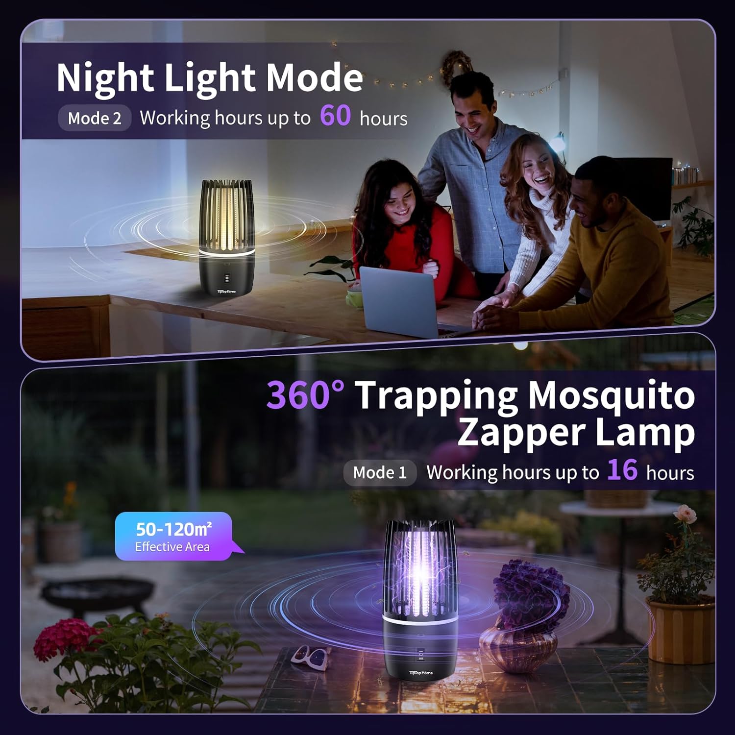 Thumbnail 1 de Electric Fly Catcher Portable Bug Zapper with 365nm UV and Rechargeable 4000mAh Battery