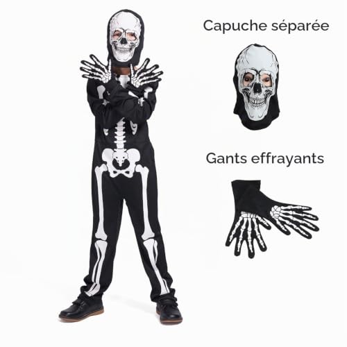 Detalle 2 de Sincere Party costume de squelette qui brille dans le noir, 7-9 ans