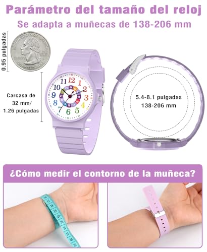 Detalle de SOCICO Reloj analógico para aprender la hora – diseño camuflaje, resistente y seguro para niños