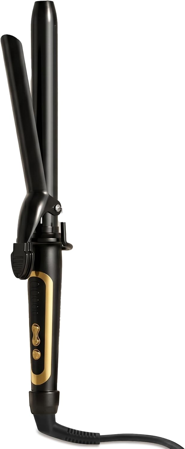 Detalle de Lanvier 1-Inch Extra Long Ceramic Tourmaline Curling Iron with Dual Voltage