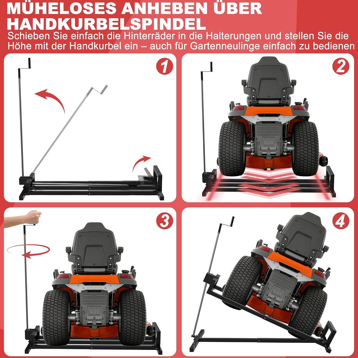 Thumbnail 6 de LZQ LZQ-(YY10138BK) Lawn Tractor Lift, Steel, 400 kg Capacity, 5–60 cm Height