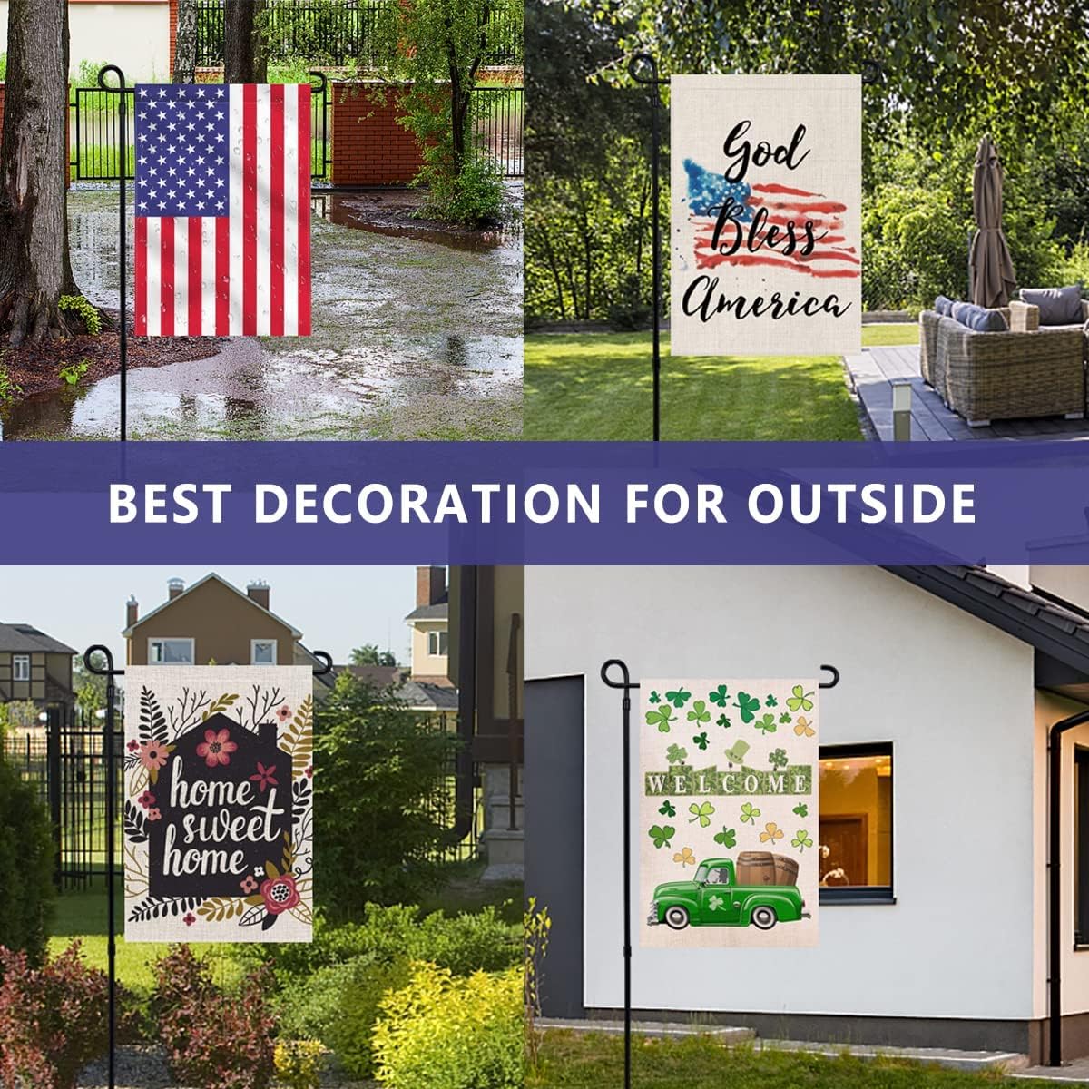 Thumbnail 6 de ESTTOP Metal Garden Flag Stand