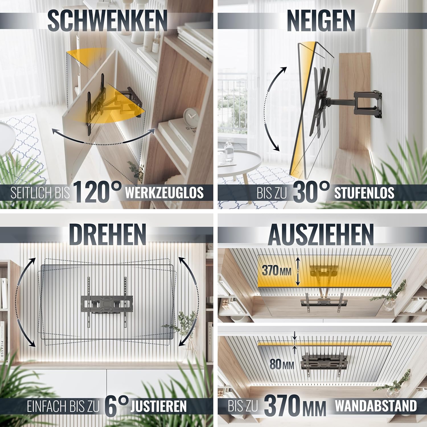 Detalle de RICOO S5244 TV Wandhalterung 40–65 Zoll