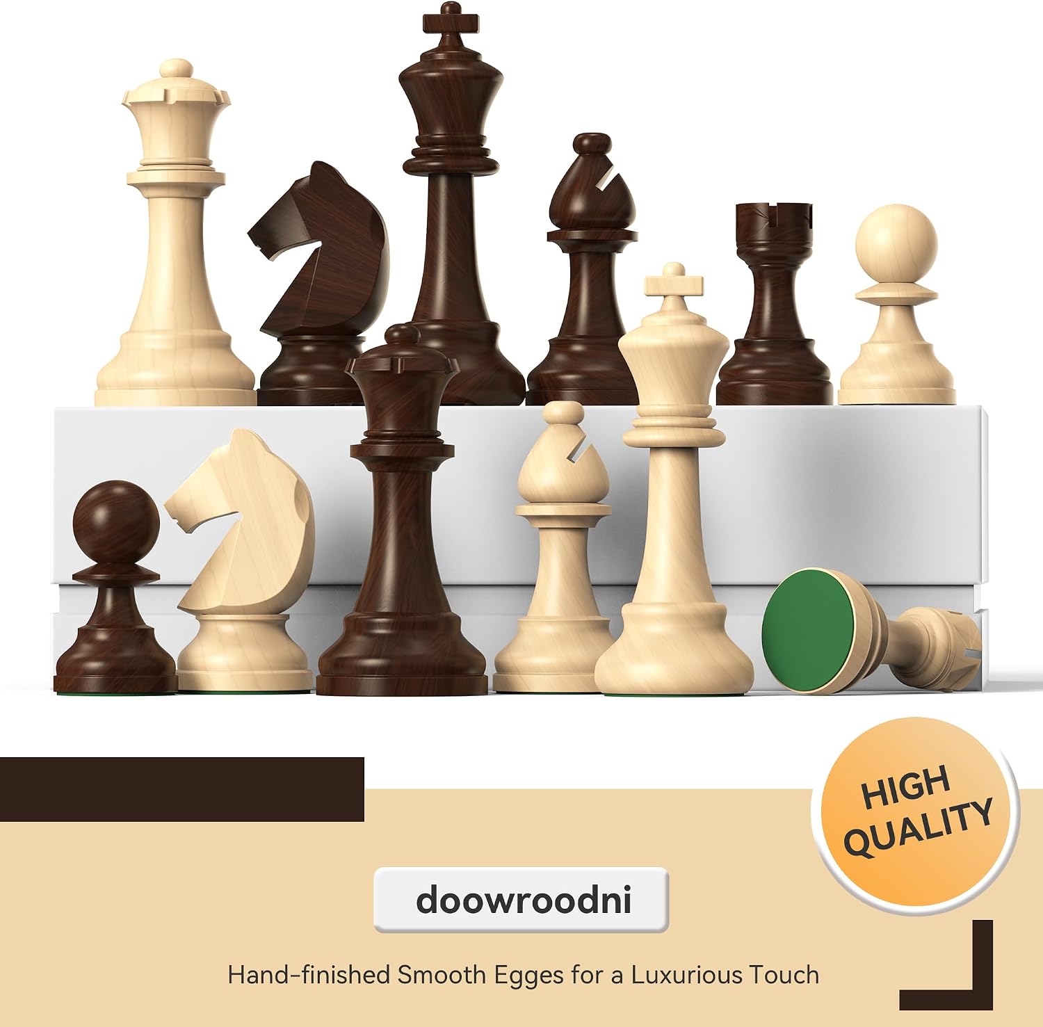 Detalle de doowroodni Wooden Chess Pieces, 3.75-Inch King