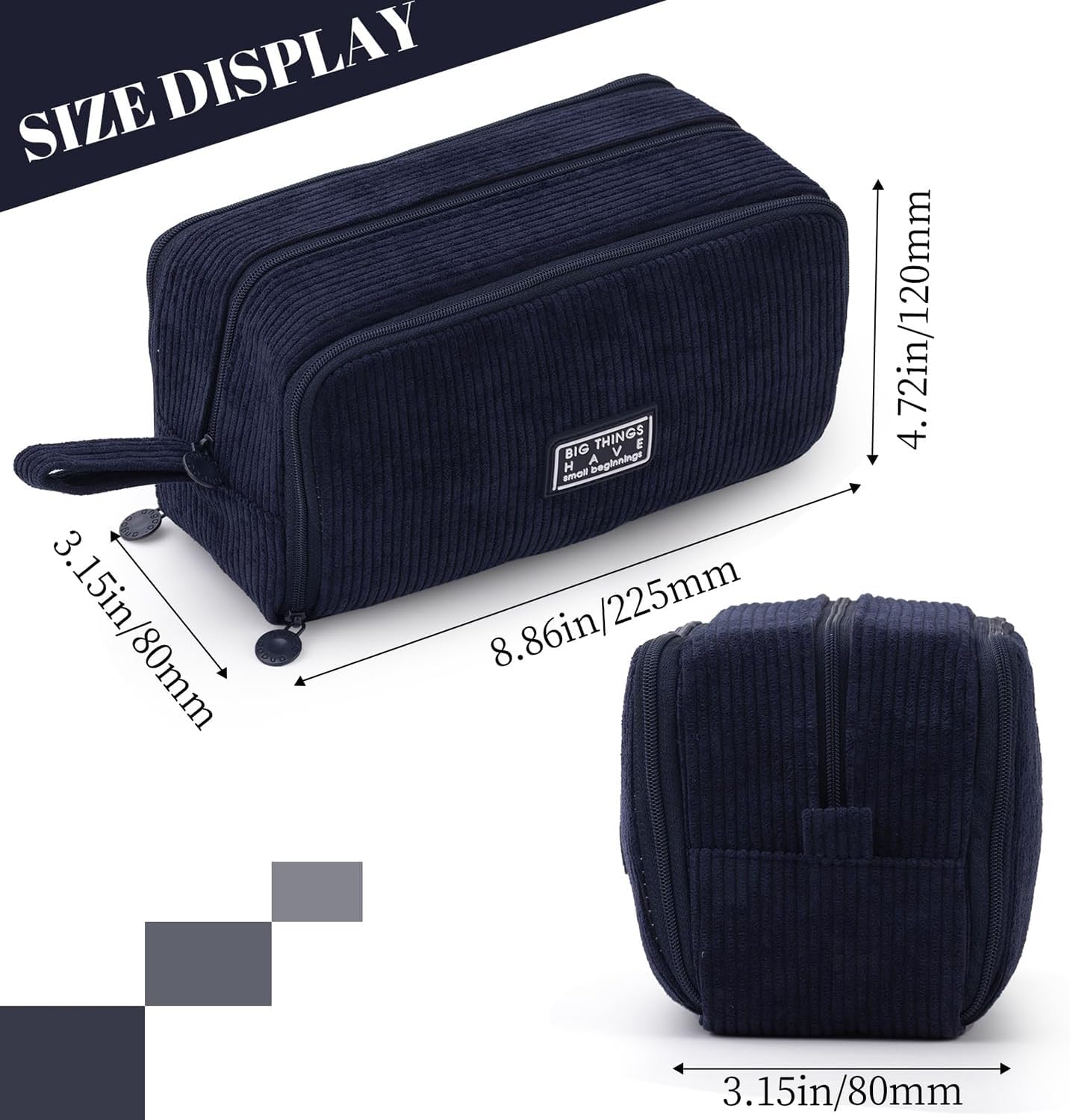 Thumbnail 4 de VICDUEKG Federmäppchen aus Cord mit 3 Fächern ✏️