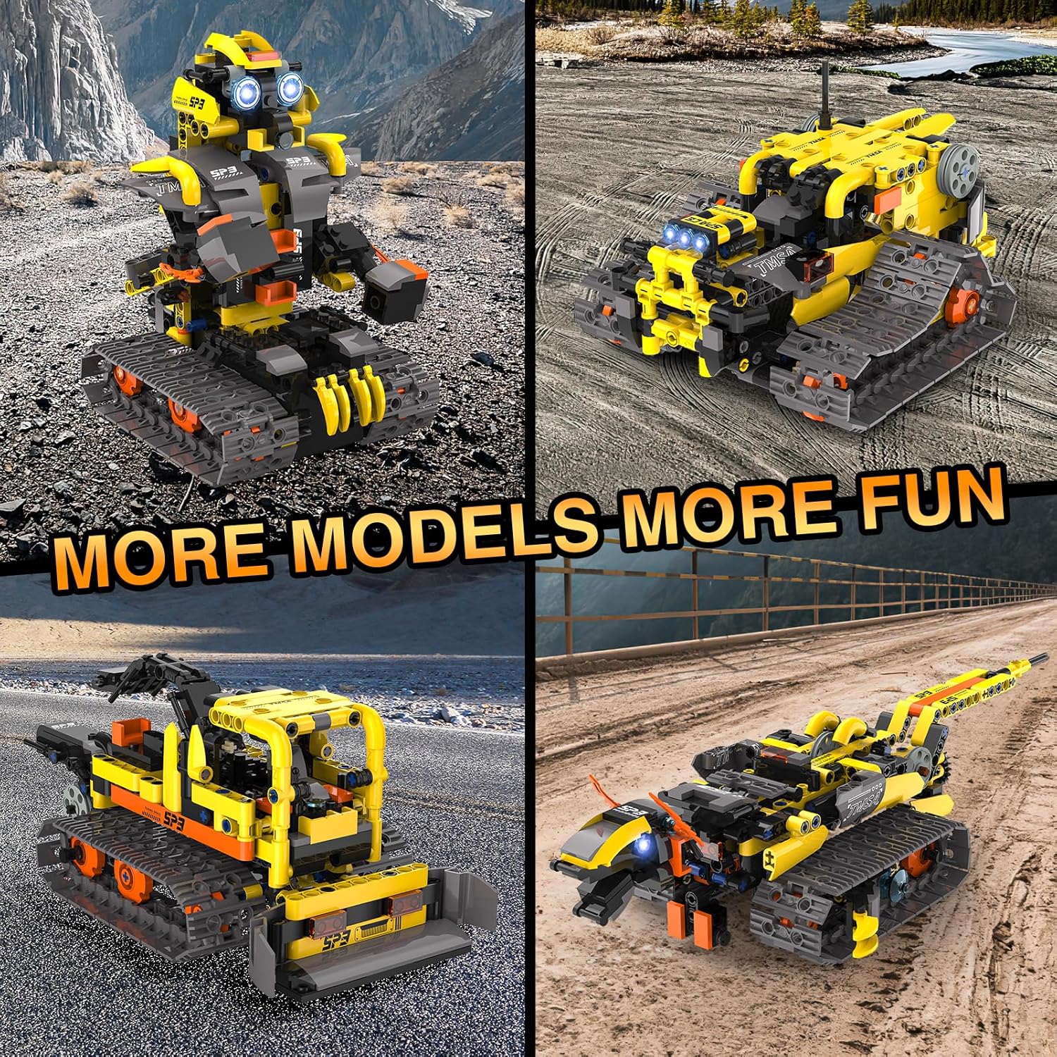 Detalle de Technic Robot Building Sets, 688PCS 5-in-1 RC Kit: Remote & App Controlled Construction Toy