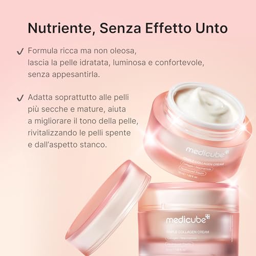 Detalle de medicube Triple Collagen Cream: crema viso idratante e anti-age per pelle matura