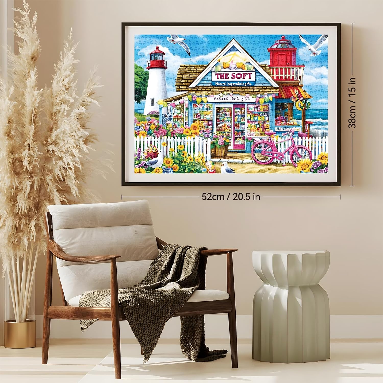 Thumbnail 6 de 500 Piece Puzzle for Adults – Coastal Flowers and Ocean View Jigsaw Puzzle (20.5 x 15 in)