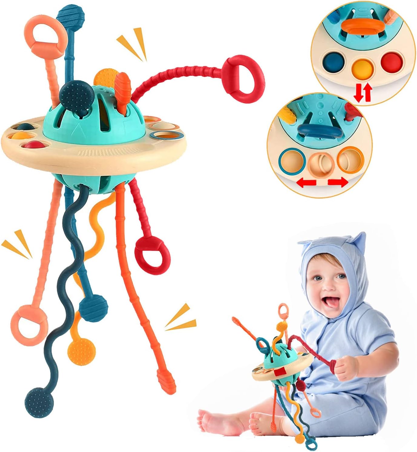 Detalle de Tospino Jouet Montessori pour Bébé 18 Mois – Jouet Sensoriel et Dentition en Silicone