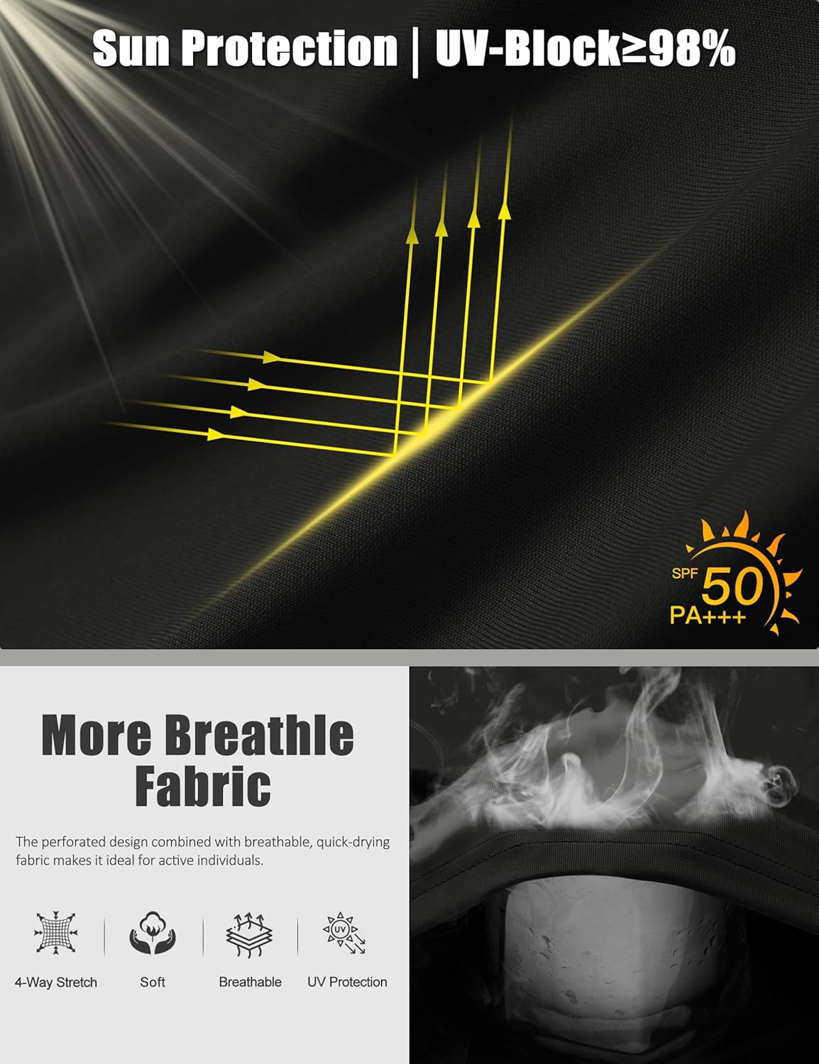 Thumbnail 3 de TACVASEN maglietta da palestra uomo con protezione UPF 50+ a maniche corte