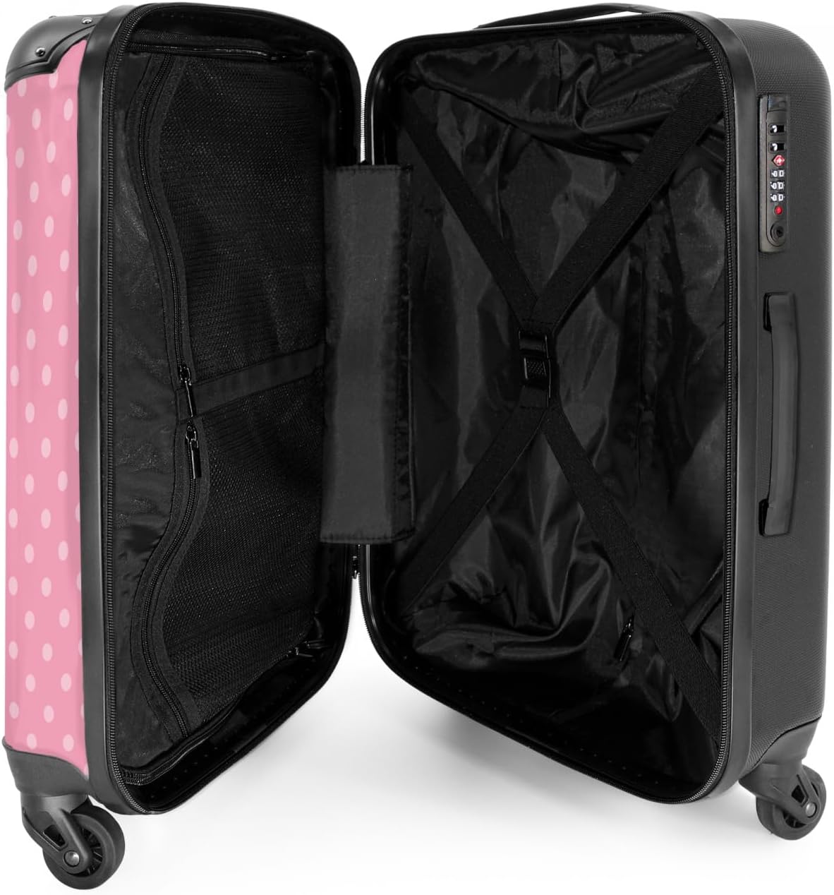 Detalle 2 de NoBoringSuitcases.com valigia grande rigida 67–72 L con 4 ruote e TSA, 20–23 kg