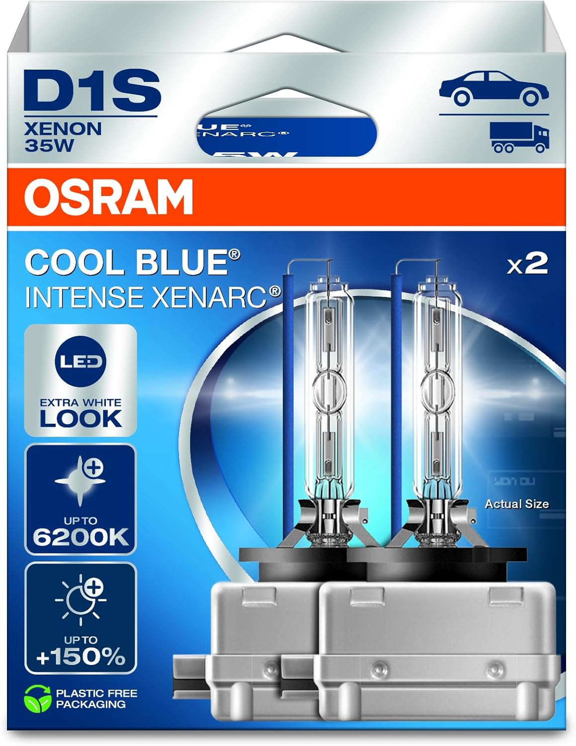 Thumbnail 1 de OSRAM XENARC COOL BLUE INTENSE D1S: High-Brightness Xenon Lamp for a Brilliant White Headlight Look