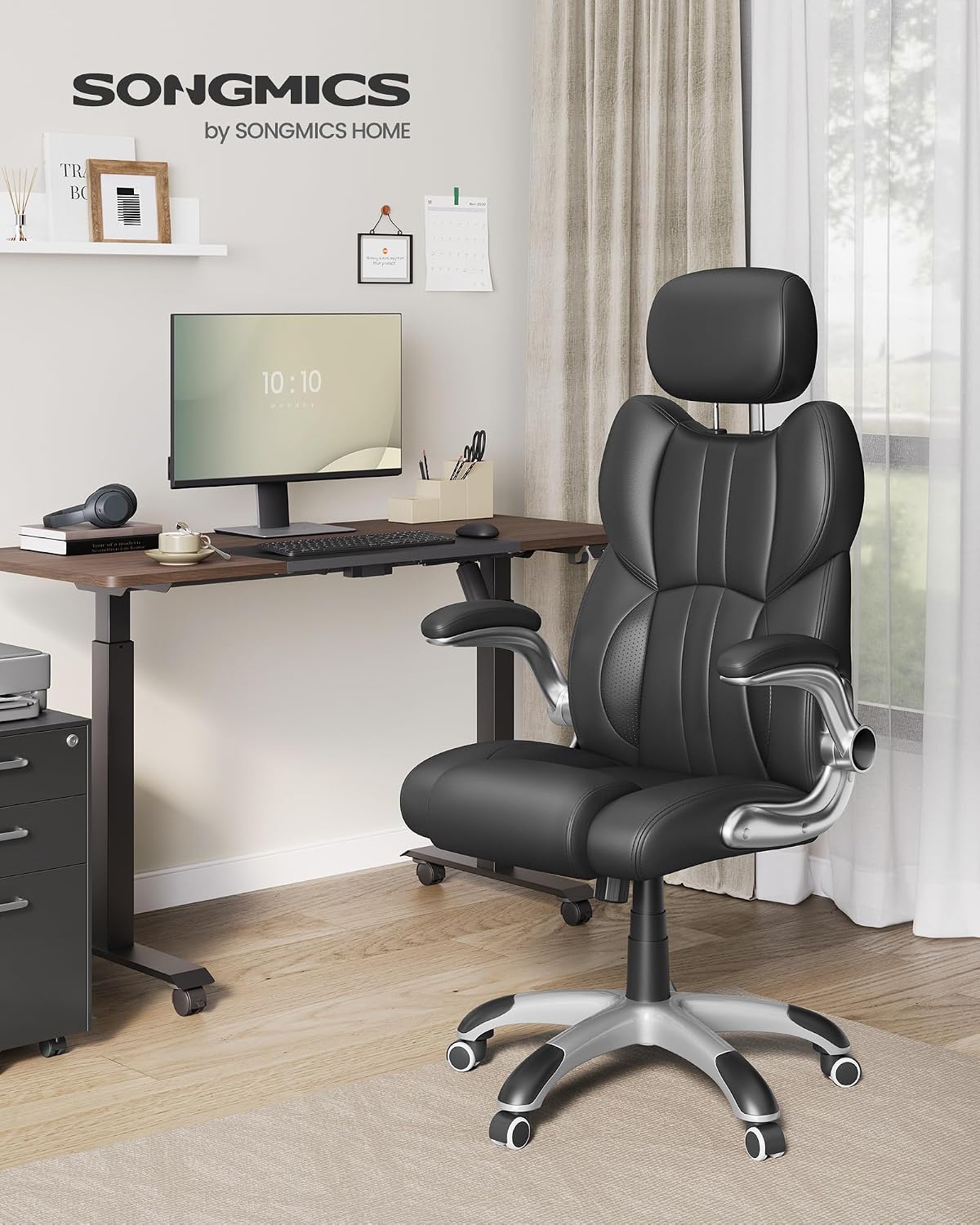 Detalle 2 de SONGMICS OBG65BKUK ergonomic gaming chair