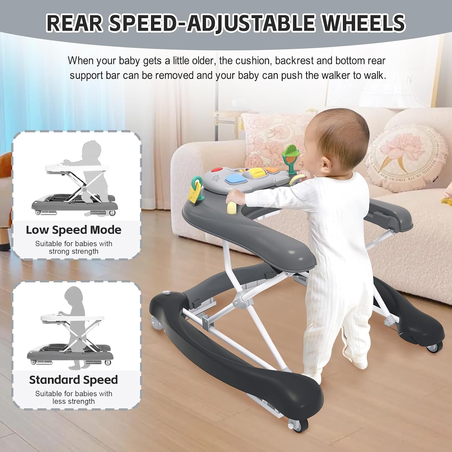 Thumbnail 3 de 5 in 1 Foldable Baby Walker Adjustable Height 🚼