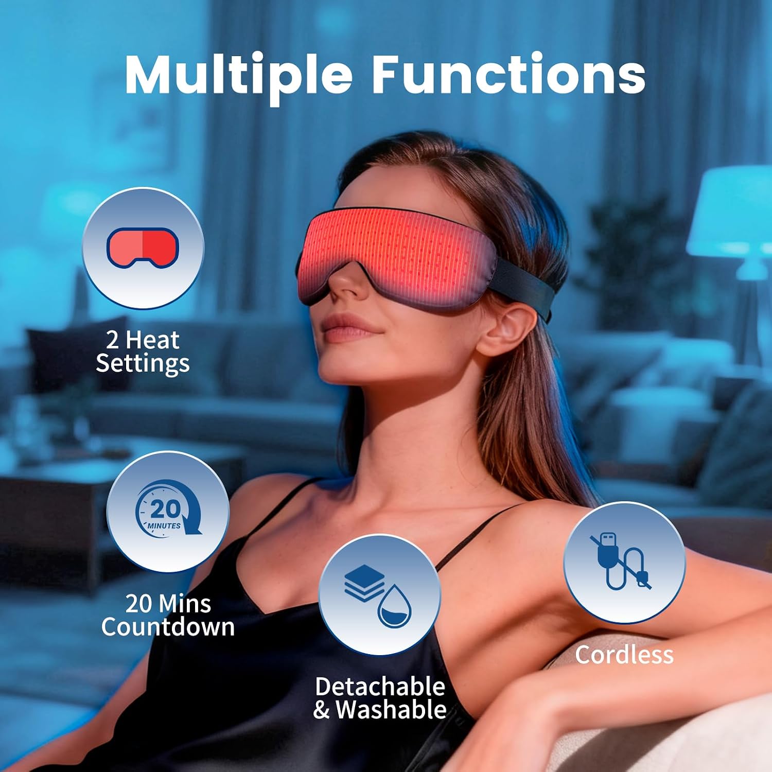 Detalle 2 de Cordless heated eye mask, silk