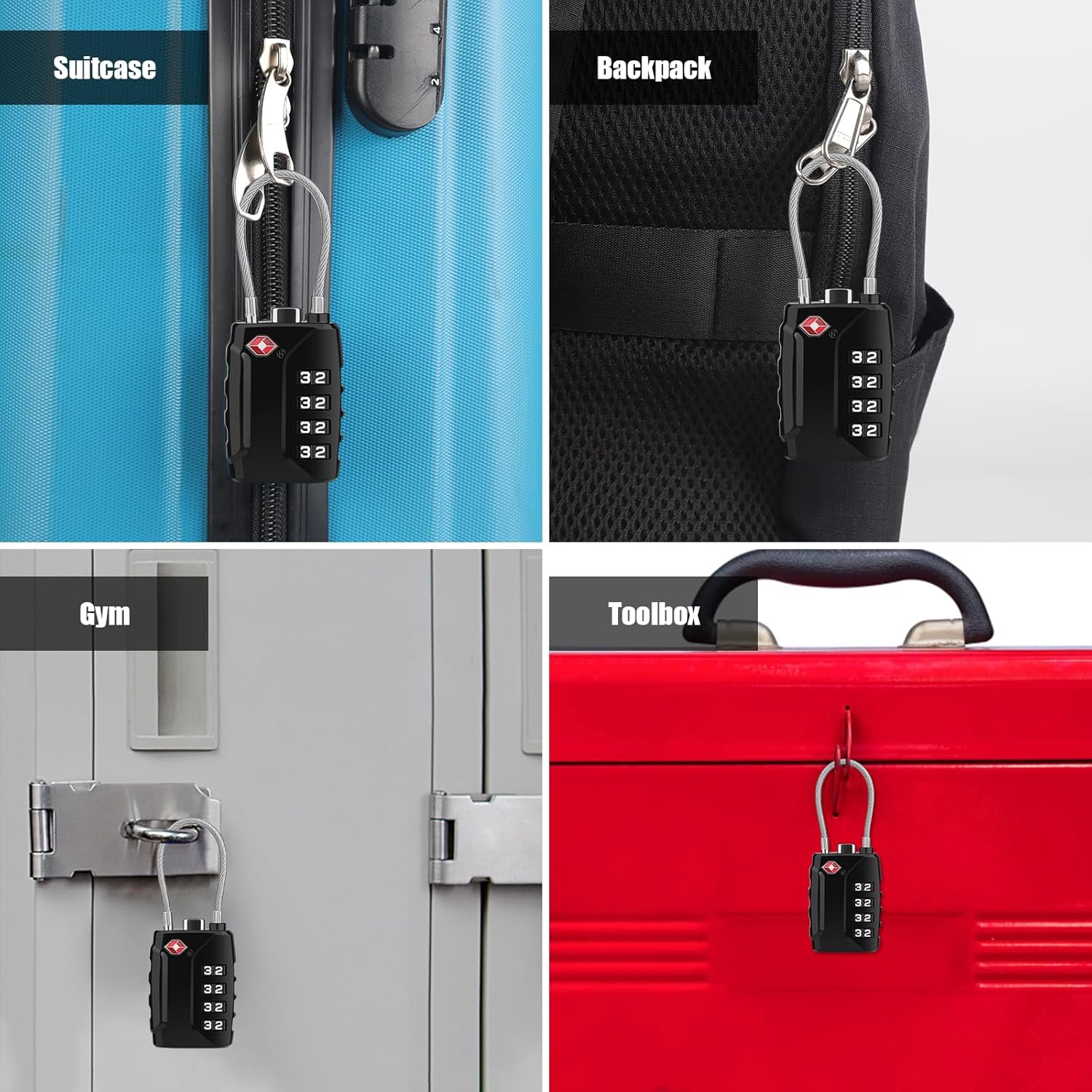 Thumbnail 6 de Diyife TSA Luggage Locks – 2 Pack Long Shackle 4-Digit Code