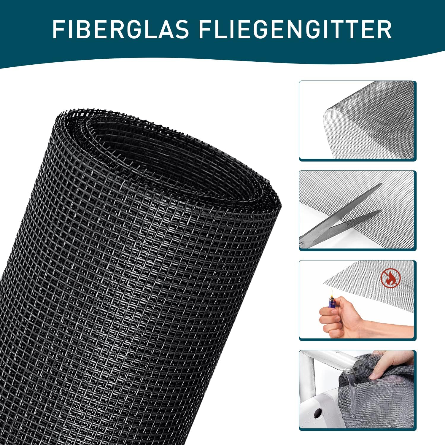 Thumbnail 2 de Zanzariera Finestra 120x250 cm in fibra di vetro: protezione trasparente e durevole