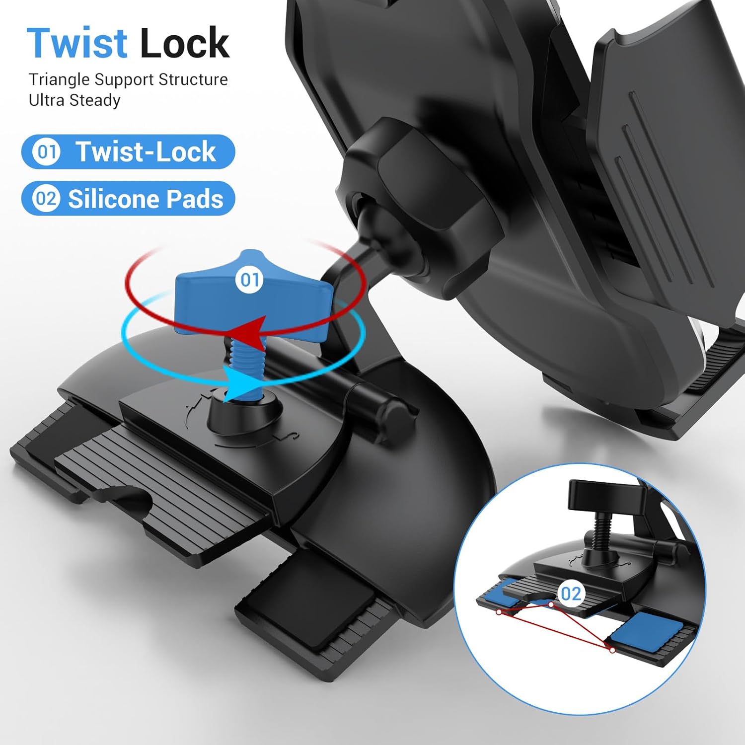 Detalle de VIIMAKE Car Phone Mount: Universal CD Slot Holder for 4–6.8 inch Smartphones