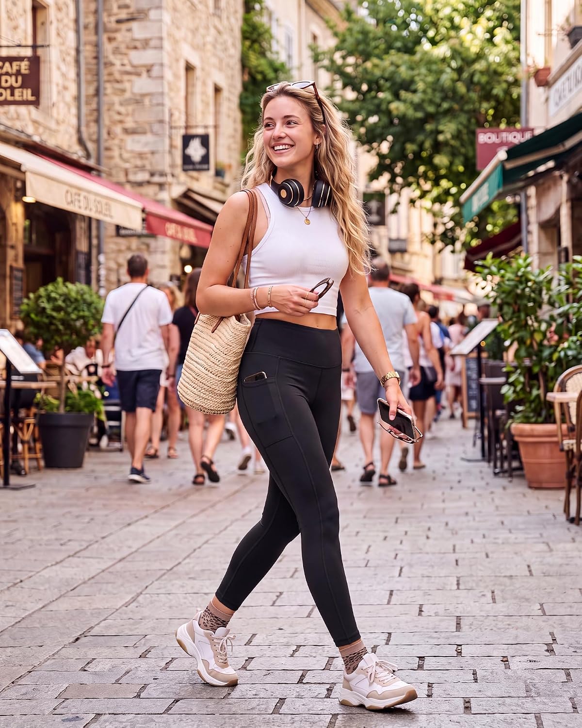 Detalle 2 de High Waisted Leggings for Women 4.5" Waistband